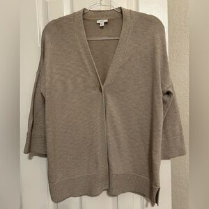 Beige Women's One Button 3/4 sleeve Cardigan